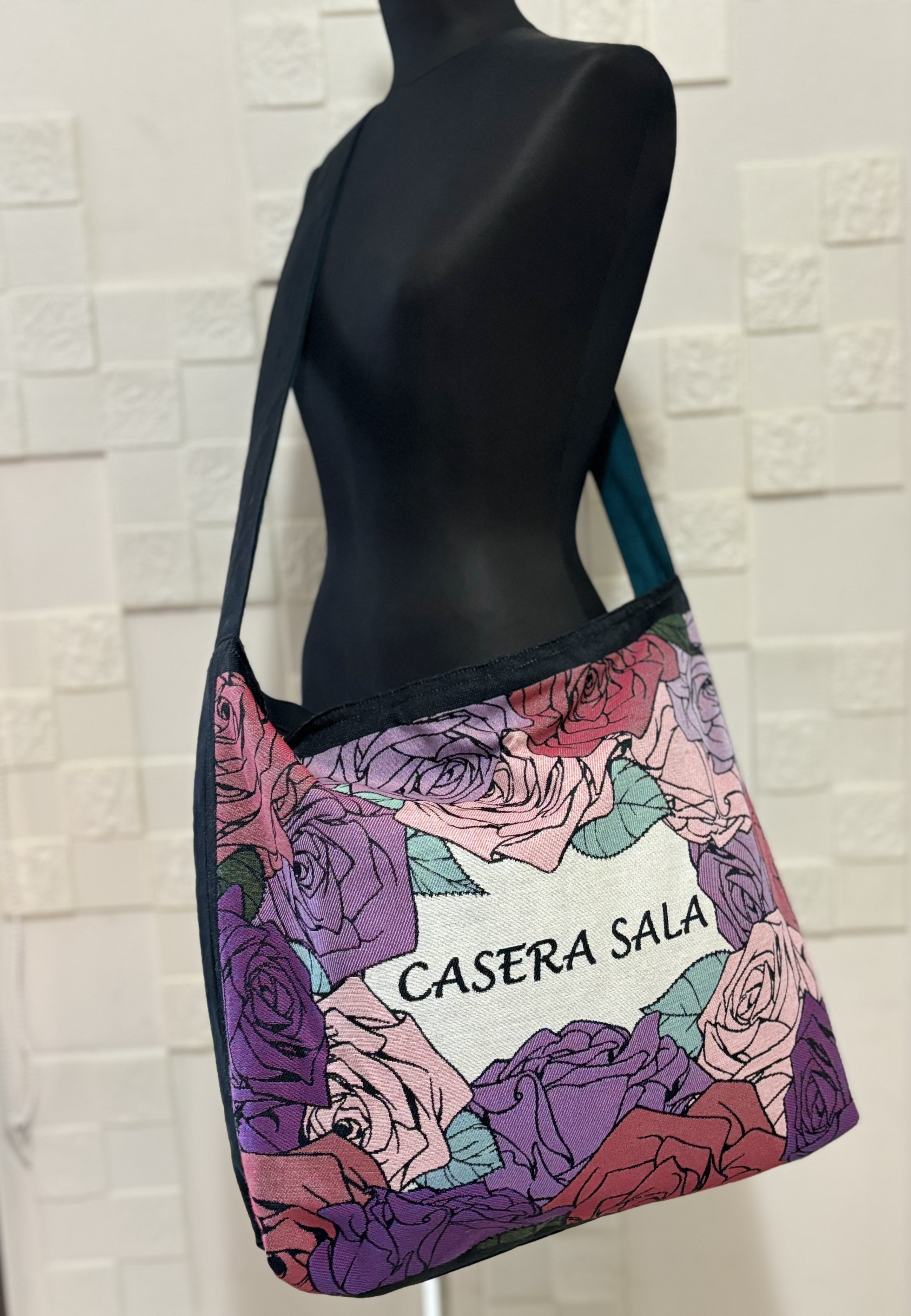 カセラサラオリジナル ローズショルダーバッグ 持ち手ブルール 大人可愛い レッスンバッグ