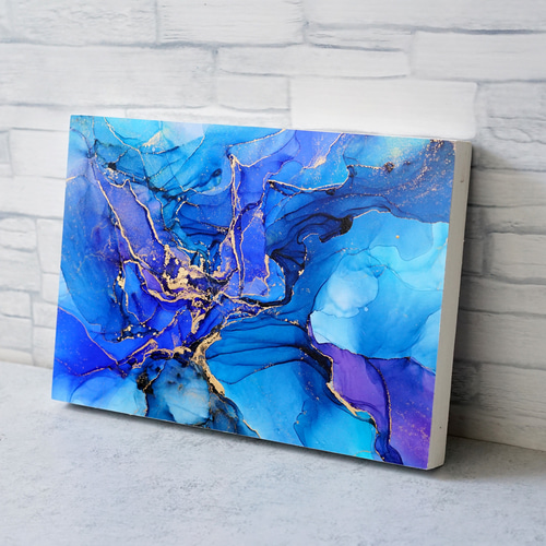 一点物】青の閃光✴︎インテリアアート 絵画 IMPROVE ARTWORK