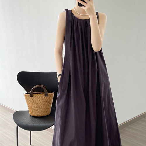 ワンピース 夏 肩紐リボン ノースリーブ カジュアル レディース 体型