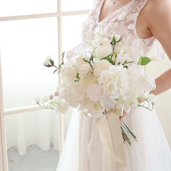 フープブーケ　ブートニア　アーティシャルフラワー　高級造花　美品　ウェディング アーティシャルフラワー（造花） ブーケ のおすすめ人気通販｜Creema