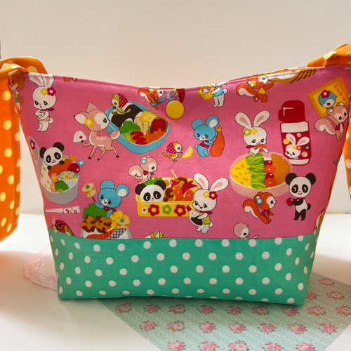 リボンのお弁当袋☆ランチバッグ☆はいから横丁☆昭和レトロ☆保温保冷