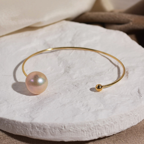 only for you】 珠が選べる 淡水バロックパールバングル 真珠バングル
