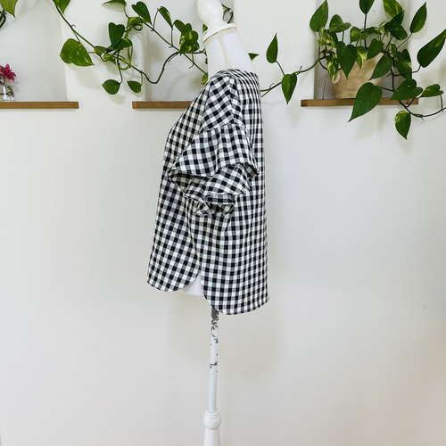 H416◾️トッカ　袖フリル　ワンピース　ギンガムチェック H416◾️トッカ 袖フリル ワンピース ギンガムチェック