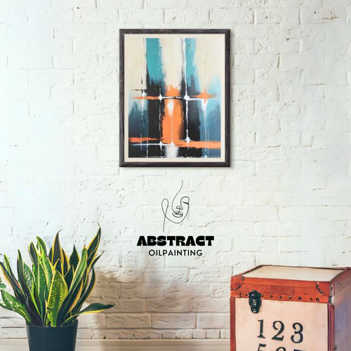 リビング アートポスター アブストラクトアート 木製高級フレーム付き