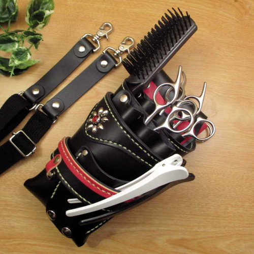 ヌメ革　ムラ染めブルー　６丁差し　シザーケース　SCA-61/NBA ヌメ革 ムラ染めブルー 6丁差し シザーケース SCA-61/NBA