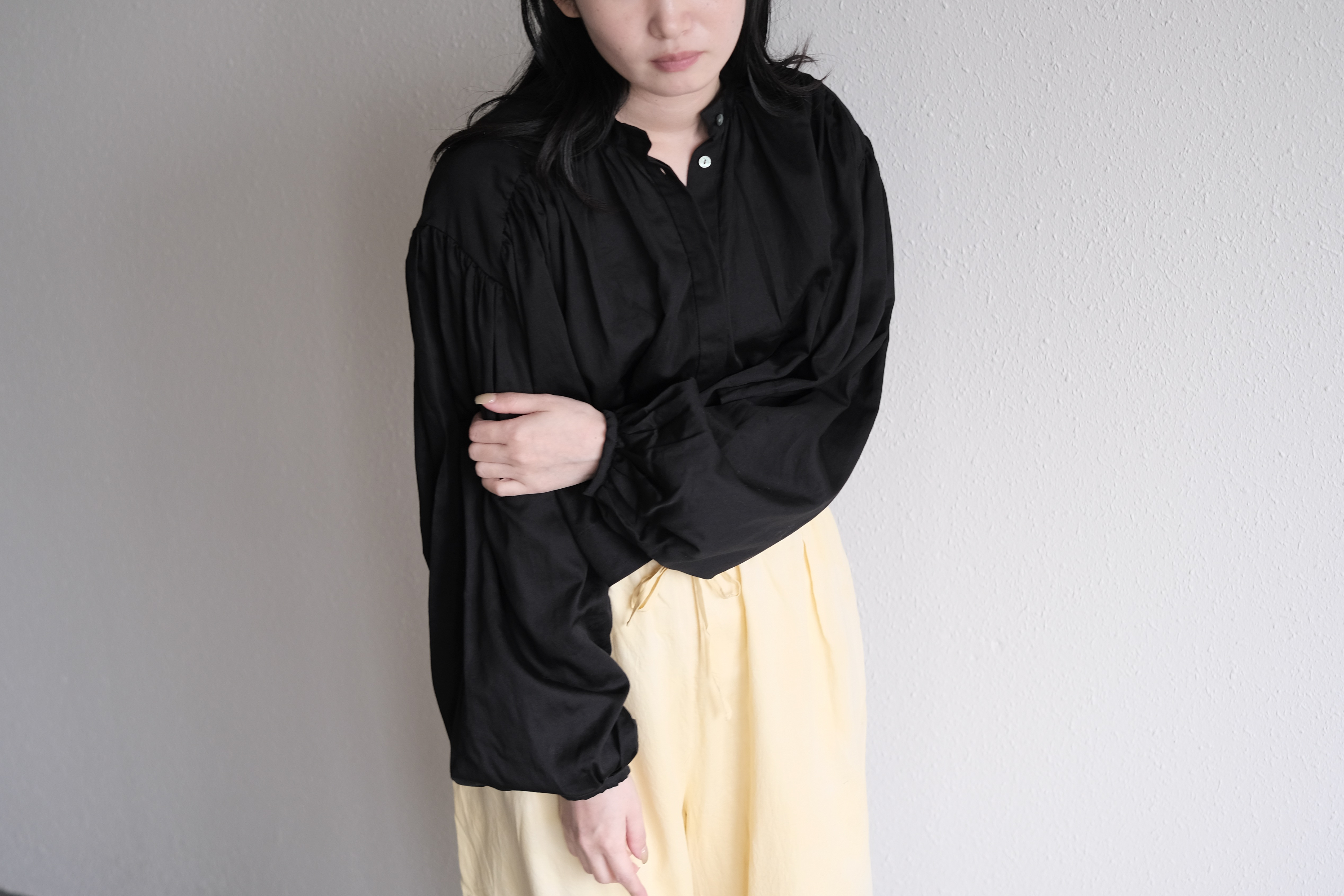 【new】enrica cotton blouse / LOGWOOD-BLACK