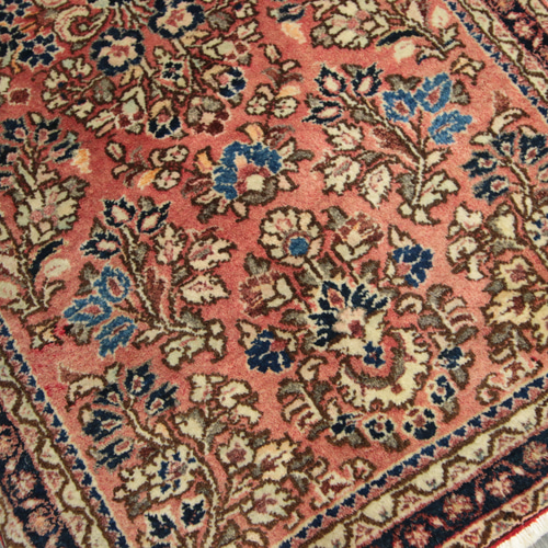 ヴィンテージ ペルシャ絨毯 クム産 オールド手織り絨毯 クムウール