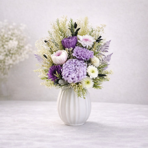 まるで生花のようなお供え仏花プリザーブドフラワー_ 天然素材のみ使用