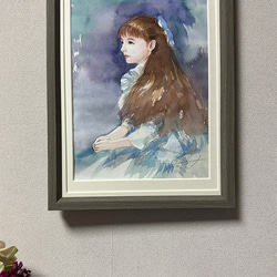 プリンセスハウス  絵画　青いリボン　バラブーケ　額縁 e4dbf57727e03c5924390f441e4f1e