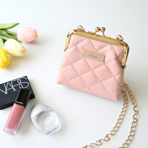 キルティング がま口 ポーチ - クラシック - 】 ミニバッグ 名入れ