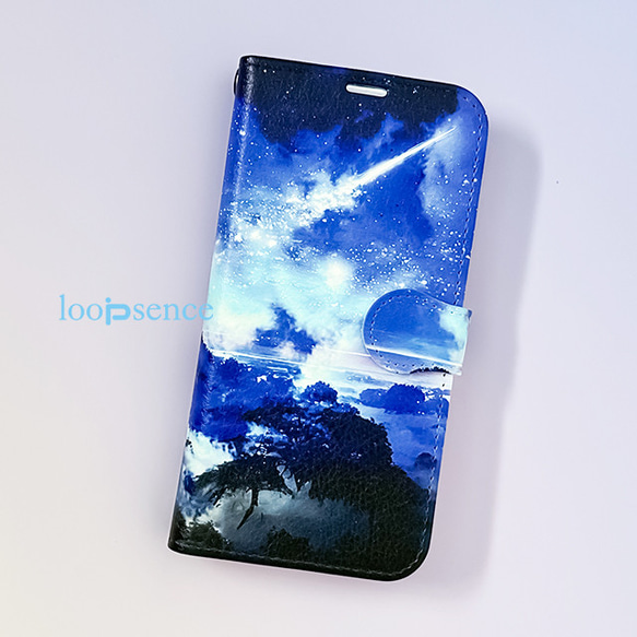 受注生産】Blue World / ループセンスオリジナル手帳型スマホケース 