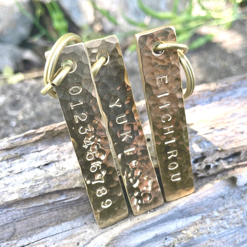 数量限定 ! ! 】 厚さ約3mm ずっしりと重い 真鍮 刻印 キーホルダー ②