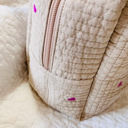 Mサイズ　miniheart 2wayマザーズバッグ　ショルダーバッグ　ボストンバッグ　ヌビ　刺繍　ヌビバッグ　ハート 5枚目の画像