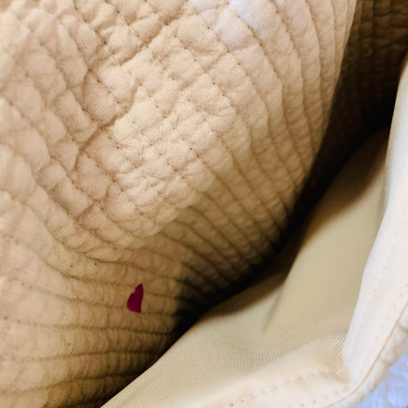 Mサイズ　miniheart 2wayマザーズバッグ　ショルダーバッグ　ボストンバッグ　ヌビ　刺繍　ヌビバッグ　ハート 3枚目の画像