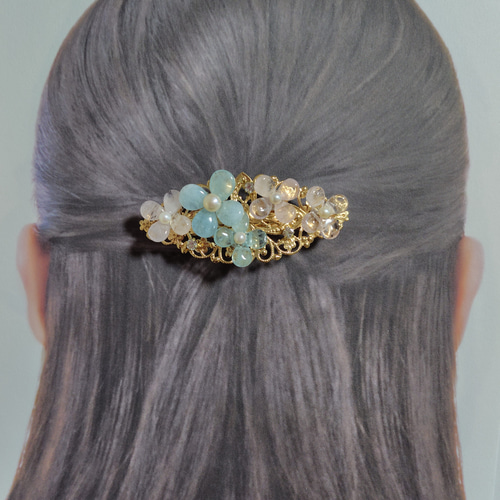 天然石バレッタ Bluesky