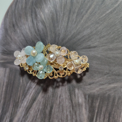 天然石バレッタ Bluesky