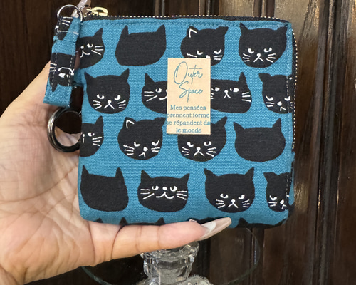 L字型ファスナー❤️ハーフウォレット✨緑スマートキーケース＆コイン