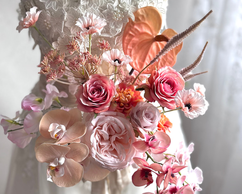 pale pink【ウェディングブーケ 胡蝶蘭ブーケ ピンクブーケ 】 ブーケ