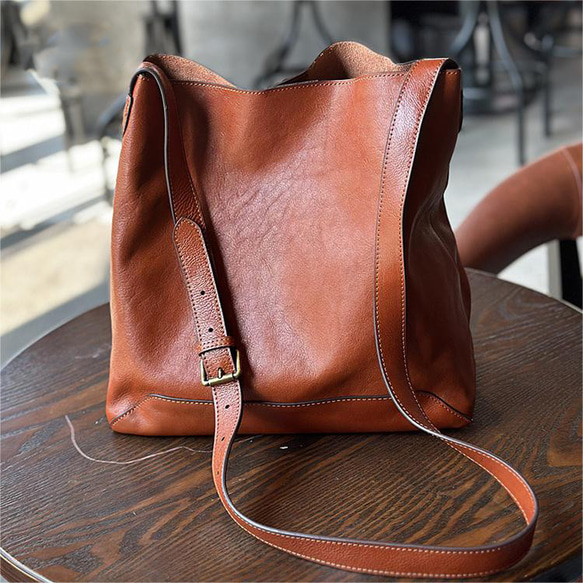 国内正規品 プラダ ハンドバッグ 革タグ ブラウン レザー 古い ☆36691 