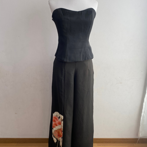 C828.着物リメイク、訪問着、ワイドパンツ、ドレス C828.着物リメイク、訪問着、ワイドパンツ、ドレス