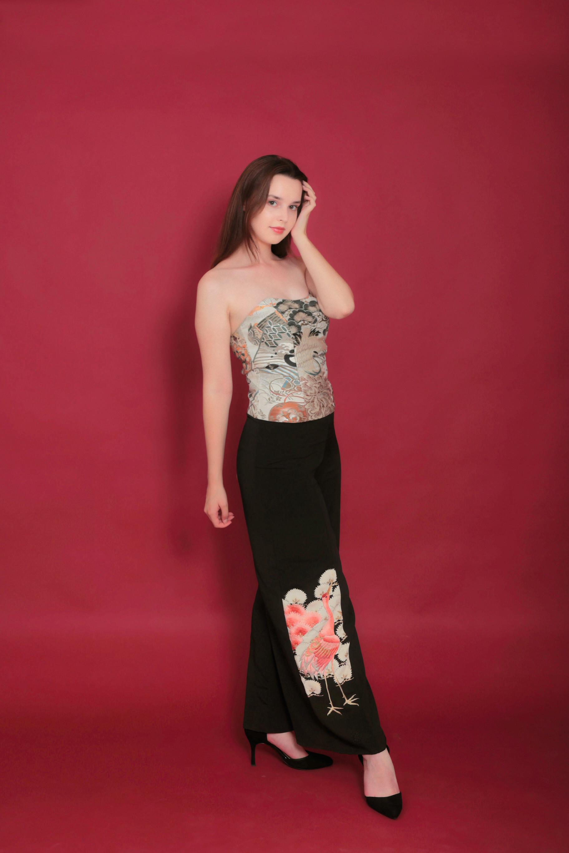 着物リメイク　ロングガウチョパンツ Making gaucho pants without a pattern 👘 Kimono DIY | Rice