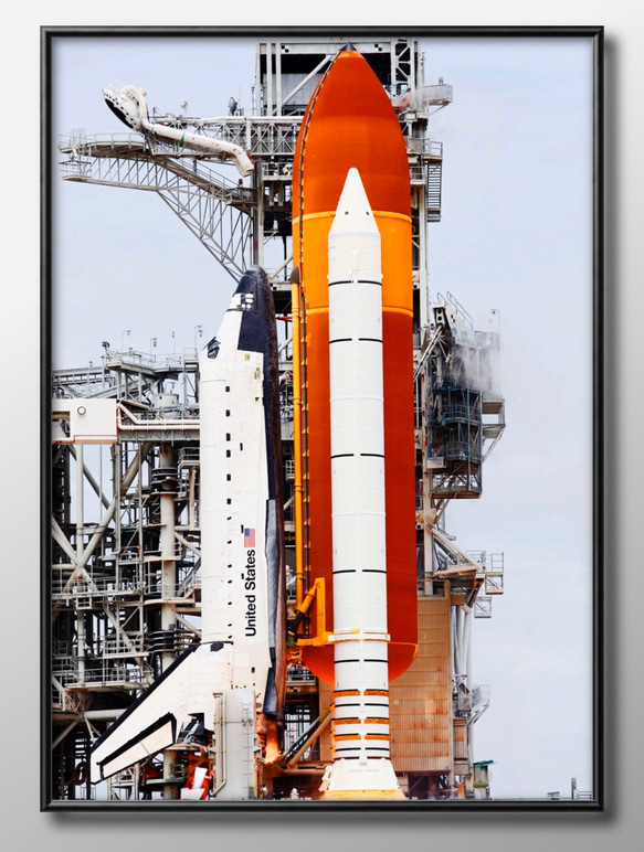 0123□ポスター アート 絵画『NASA スペースシャトル 宇宙』北欧 A3