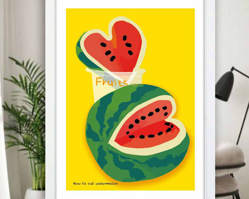 ラブなカット フルーツ イラスト ポスター A4 A3 A2 A1 アート アート