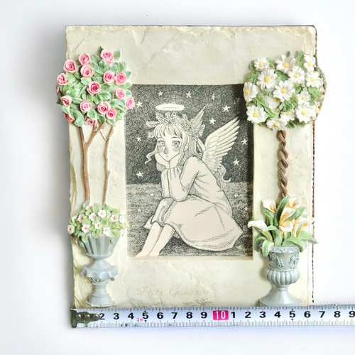 原画】「見つめる天使」ペン画のインテリアアート 女の子 絵画 ソラノ