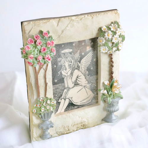 原画】「見つめる天使」ペン画のインテリアアート 女の子 絵画 ソラノ