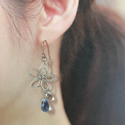 花雫 ピアス/イヤリング/サージカルステンレス/雫/しずく ピアス