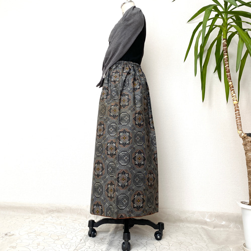 大人可愛いセレブ大島紬着物スカートフリーサイズ1点物大島紬着物  