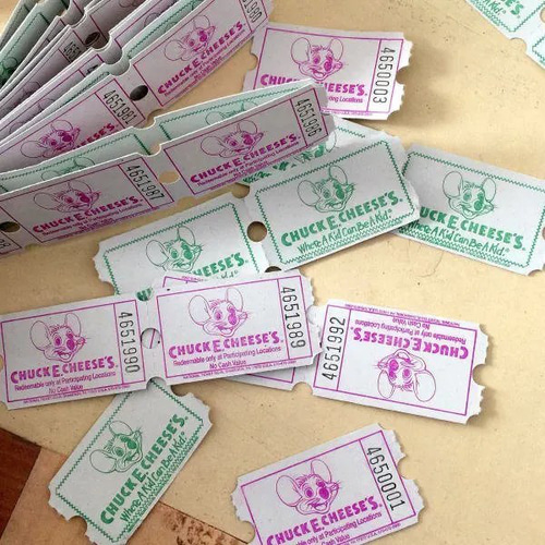 168・チャッキーチーズチケット 緑/紫 60枚 アメリカ チケット ロール