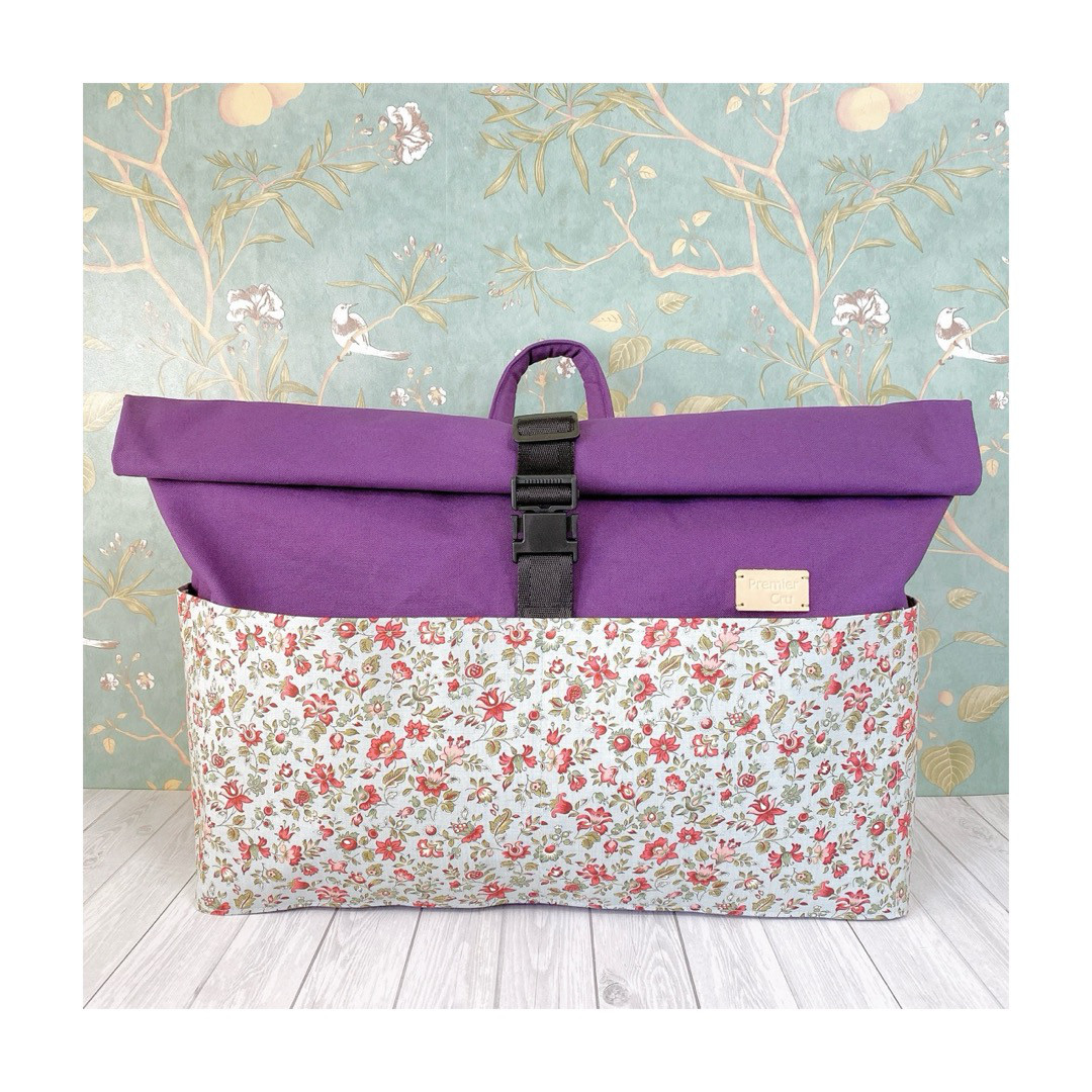 オーダーメイド致します◆フルート横型リュック◆帆布×アントワネットプリント◆        Ω