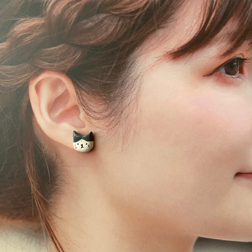 【TATIANA】LOVELY CAT JELLY EARRING★ピアス★送料・関税込 木粉粘土のねこピアス ピアス（その他） Queue de Lapin 通販