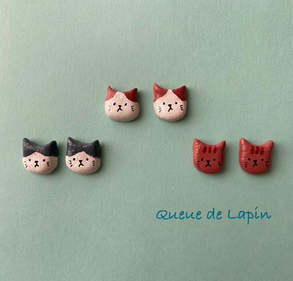 【TATIANA】LOVELY CAT JELLY EARRING★ピアス★送料・関税込 木粉粘土のねこピアス ピアス（その他） Queue de Lapin 通販
