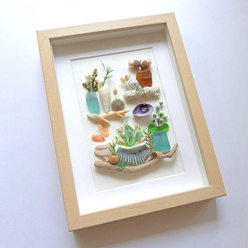 植物のある暮らし “Botanical Breeze”〉シーグラスアート その他アート