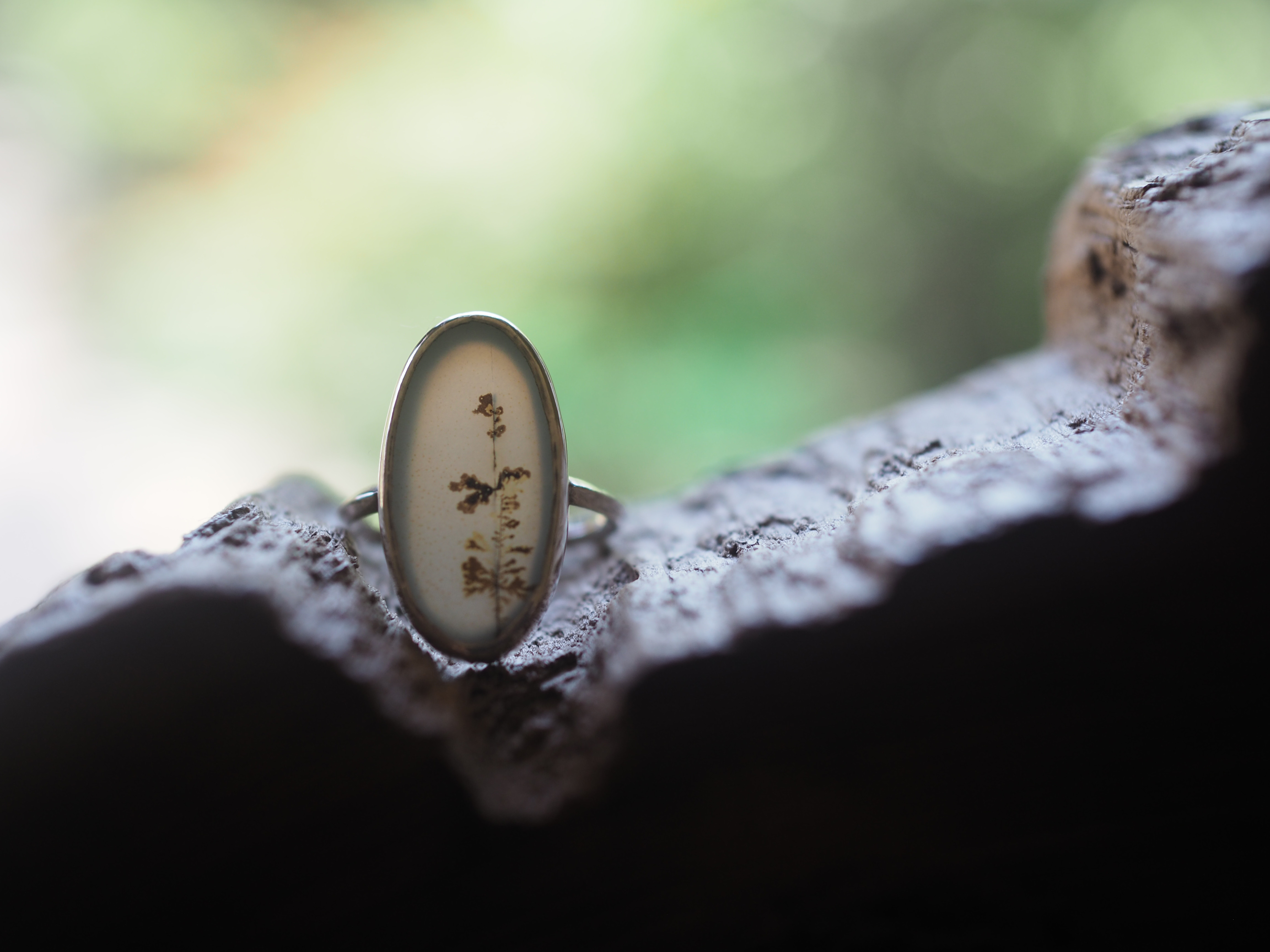 dendritic agate silver ring (hanadayori)