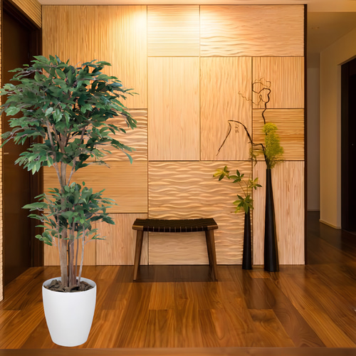 光触媒 人工観葉植物 フェイクグリーン トロピカルベンジャミン 1.6m 