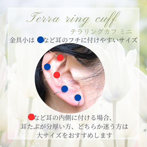 耳ツボイヤーカフ【Wテラヘルツ】ミニサイズ◇サージカルステンレス