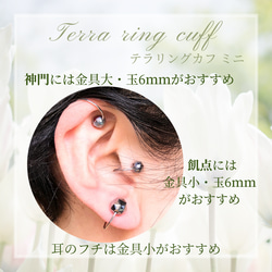 耳ツボイヤーカフ【Wテラヘルツ】ミニサイズ◇サージカルステンレス◇耳から感じる身体の変化 2枚目の画像