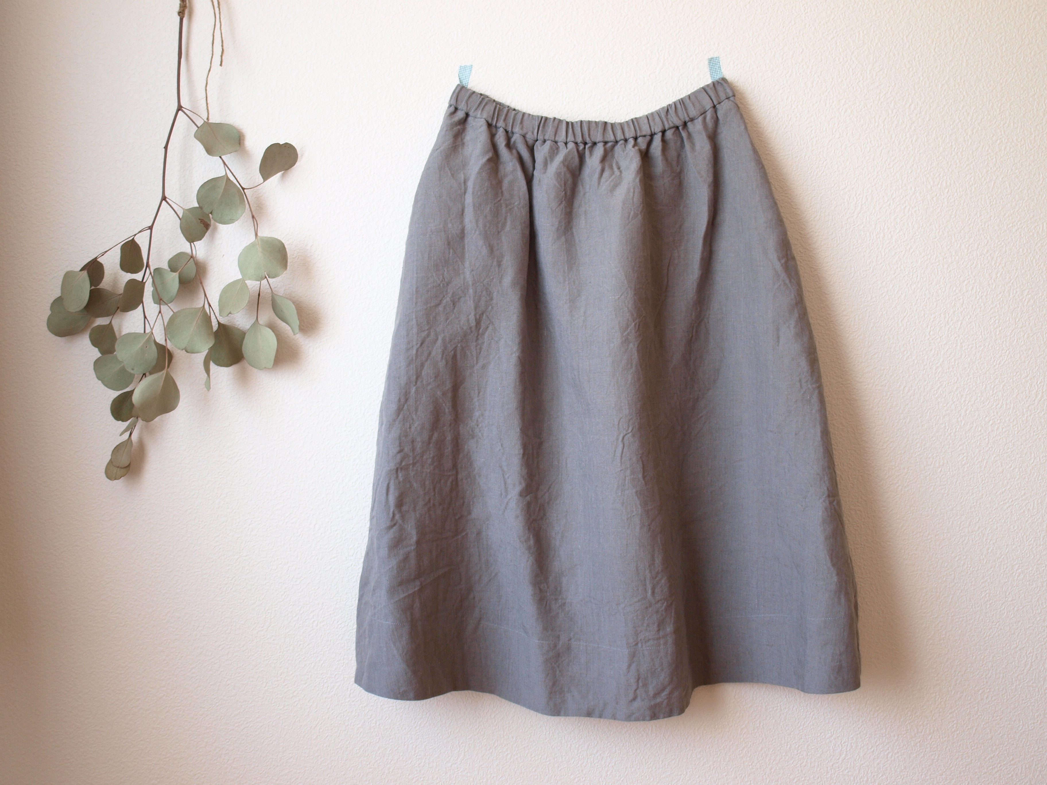 LINEN ロングスカート *グレー*　size FREE