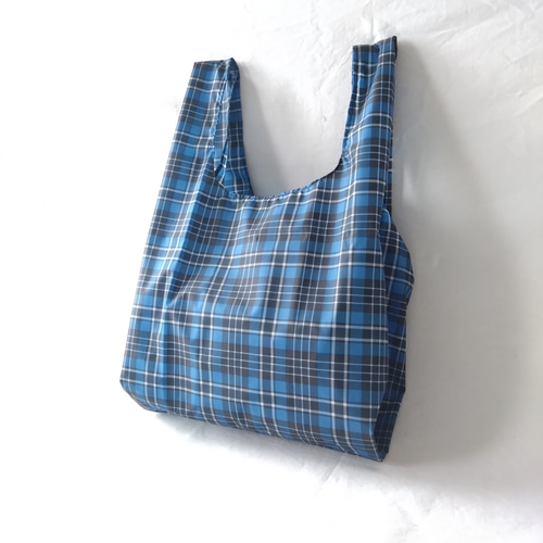男前カラーのエコバッグ*防水ナイロンタータンチェック エコバッグ