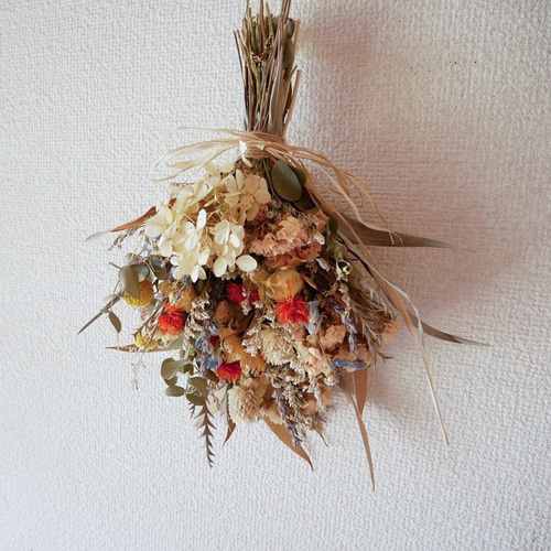 ドライフラワー☆アナベルナチュラルスワッグ☆癒し♪1点物♪インテリア♪