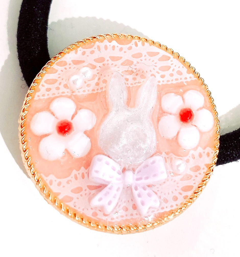 うさぎちゃん レジン ハンドメイド ヘアゴム （不思議な国の