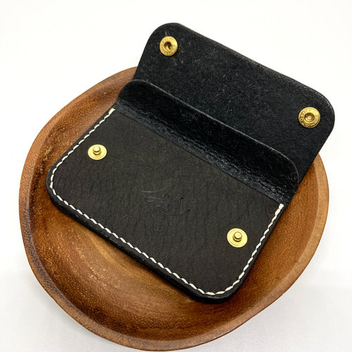 トラッカーウォレット　ミニ財布　カードケース　ブラック　黒　革　レザー　ヌメ革 トラッカーウォレット ミニ財布 カードケース ブラック 黒 革