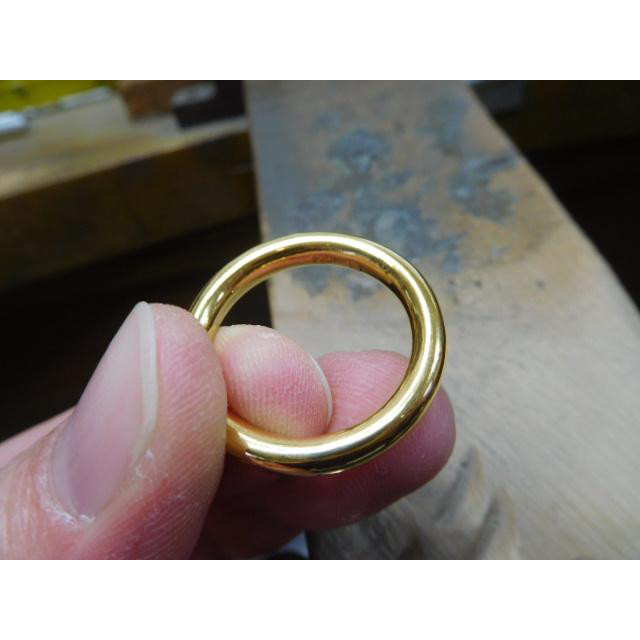 ハンドメイド 24金 リング 19g 20号