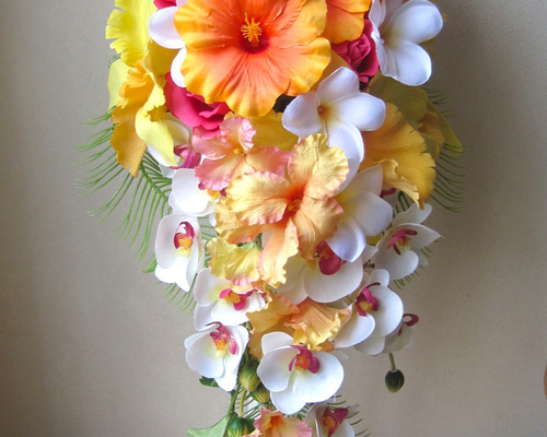 花 アートフラワーブーケ アートフラワー 花 立体 ハイビスカス