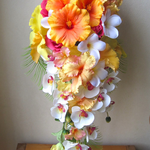花 アートフラワーブーケ アートフラワー 花 立体 ハイビスカス