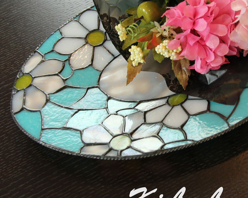 ステンドグラスの飾り皿・花 小皿 shop KiLaLa 通販 17744854｜Creema