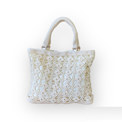 ベージュ 編み込み かごバッグ PRADA かごバッグ ベージュ 編み込み